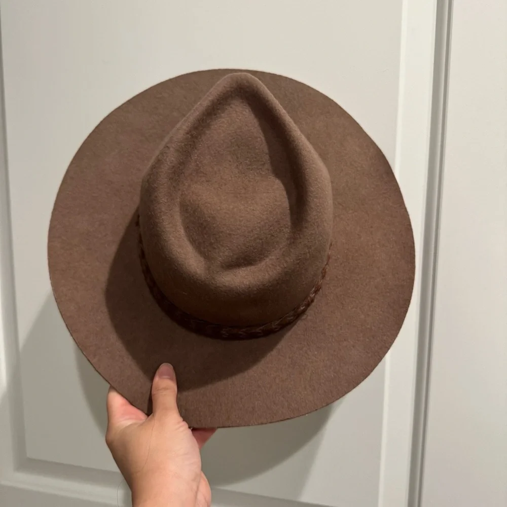 Goorin Bros Brown Wool Hat‎ Braided Trim Size M